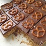 Five Minute Cheesecake Pretzel Bars | GlutenFreeBaking.com