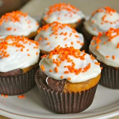 Gluten-Free Marble Pumpkin Cupcakes