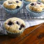 Gluten-Free Blueberry Muffins are sweet, light, and loaded with fruit! For perfect muffins, scoop the batter with a muffin scoop.